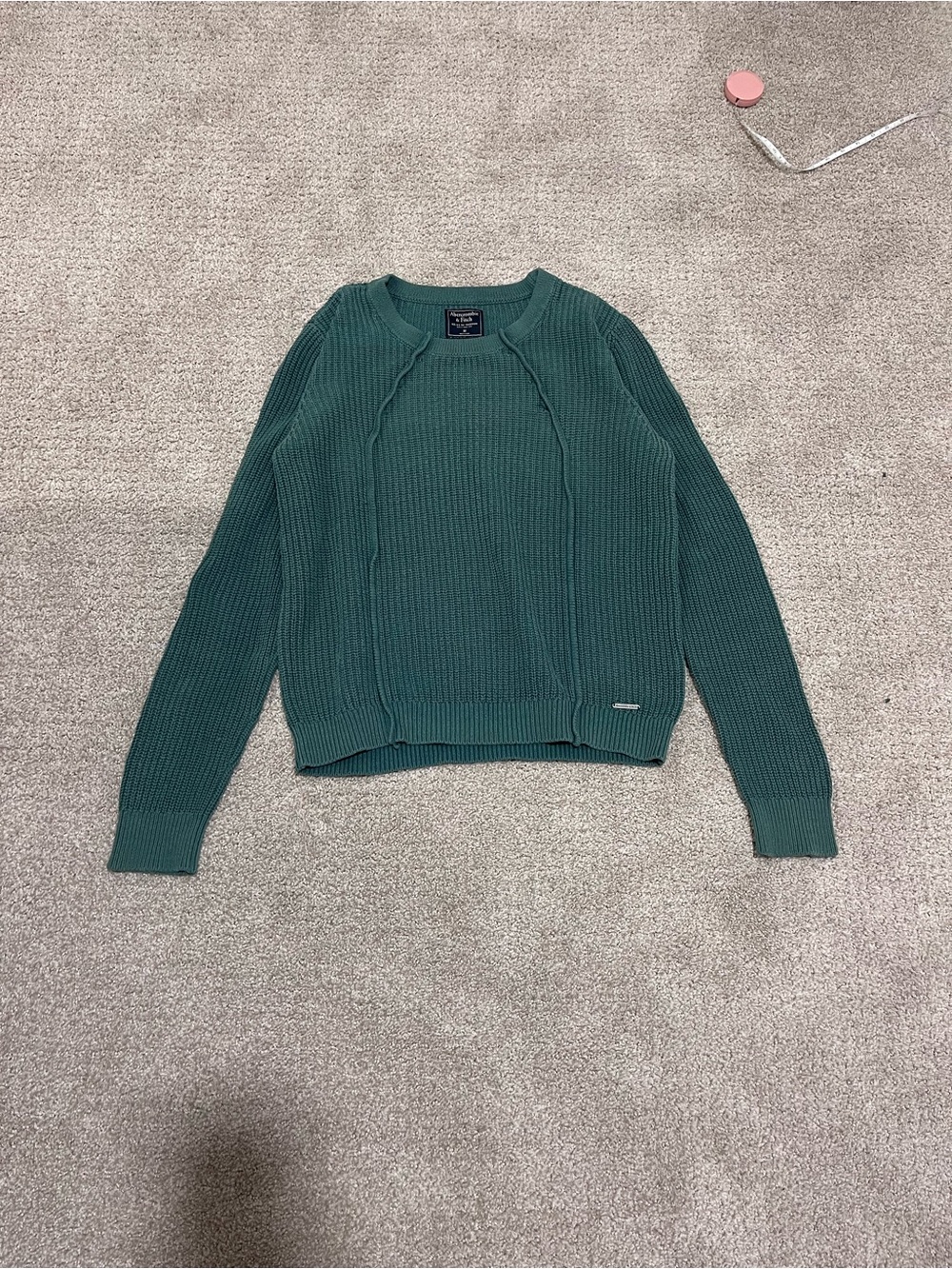 Abercrombie & Fitch Sweater Wound Teal Ribbed Sweater